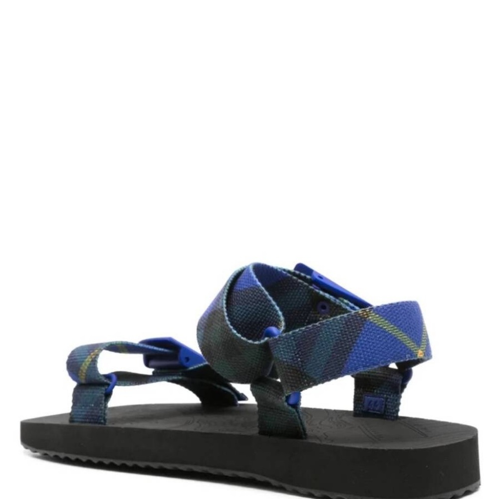 Burberry Blue and Black Plaid Strap Sandals - Picture 5 of 8